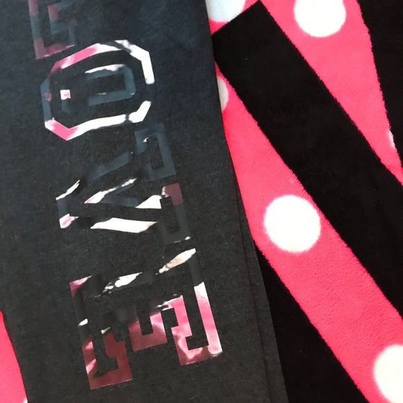 💗VS PINK GREY PURPLE TIE DYE LOGO LEGGINGS - Picture 8 of 14